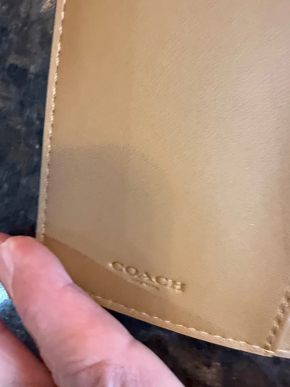 Coach Beige Signature Canvas Continental Wallet with Playful Cat Print - Picture 11 of 16